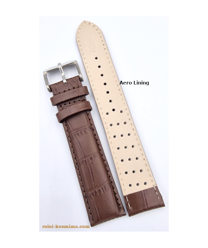 Leather Strap Brown croco 18mm Tzevelion ART521