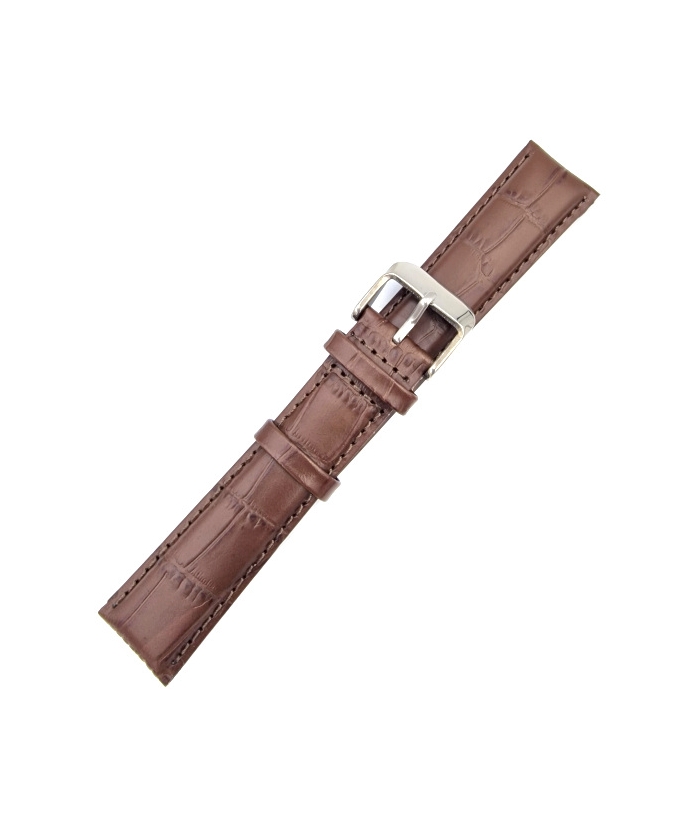 Λουράκι Δερμάτινο καφέ κροκό 20mm Tzevelion ART521