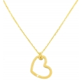 Necklace Silver "Hearts with zircon"