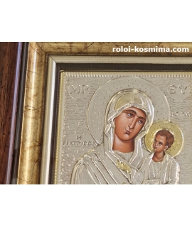 Silver icon 'Mary' glass 26x32cm 2