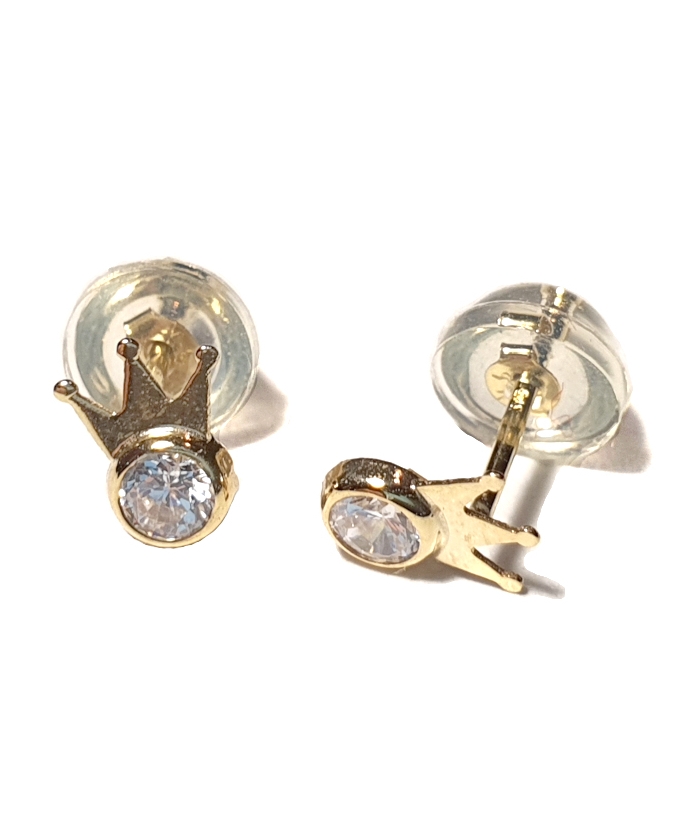 Earrings gold K14 "Crown"