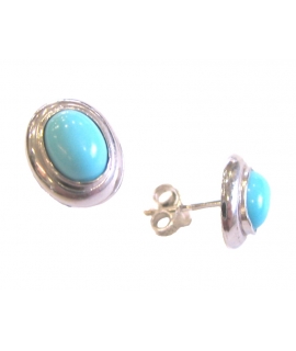 Earrings WhiteGold 'turquoise' 2