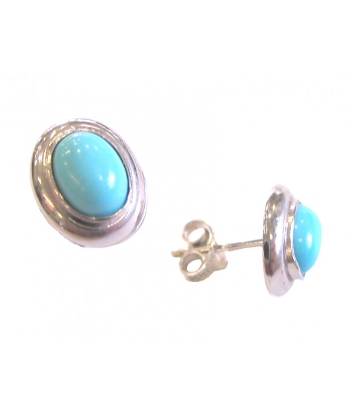 Earrings WhiteGold 'turquoise'