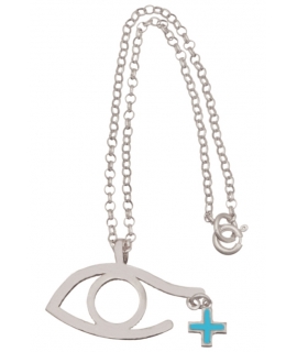 Car Amulet Silver 925° "Eye and cross"