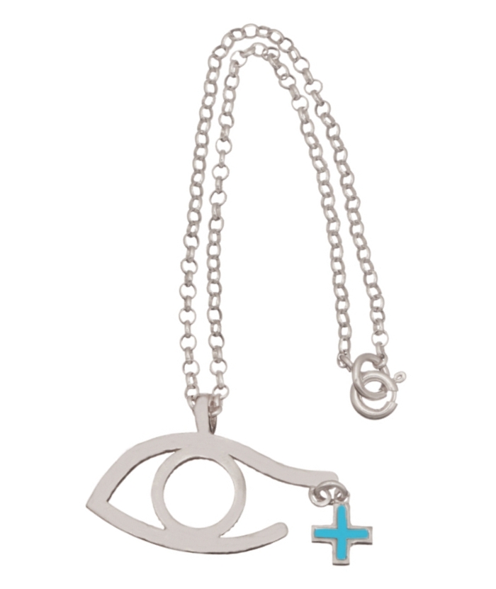 Car Amulet Silver 925° "Eye and cross"