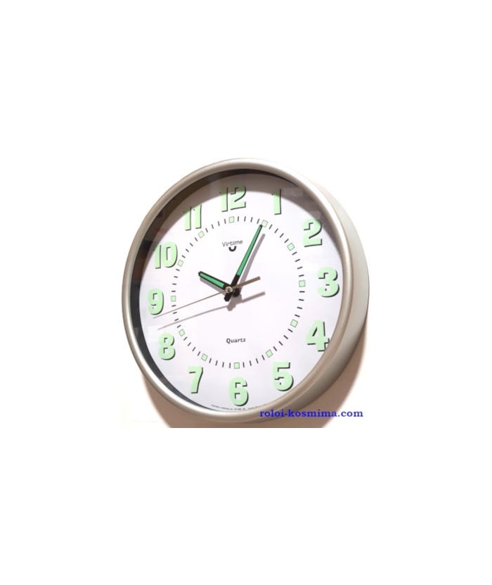 Wall Clock VIRTIME 1989-80 Plastic Lumi