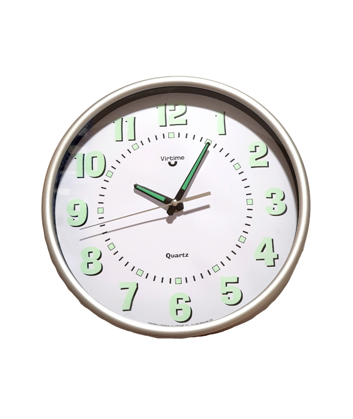 Wall Clock VIRTIME 1989-80 Plastic Lumi