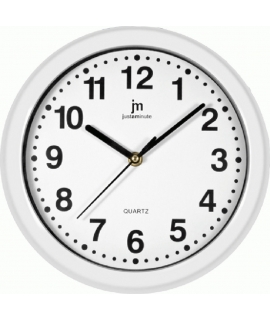 Ρολόι Τοίχου Justaminute 00710-2 Πλαστικό Ασπρο Αθόρυβο 25cm