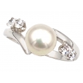 Ring whitegold K14 with pearl