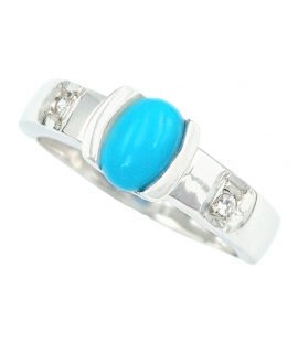 Ring whitegold K14 with turquoise