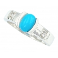 Ring whitegold K14 with turquoise