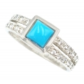 Ring whitegold K14 with turquoise