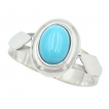 Ring whitegold K14 with turquoise