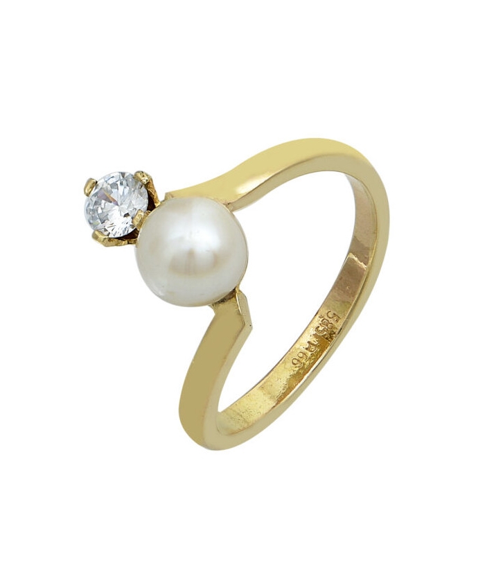Ring gold K14 'pearl'
