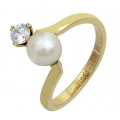 Ring gold K14 'pearl'