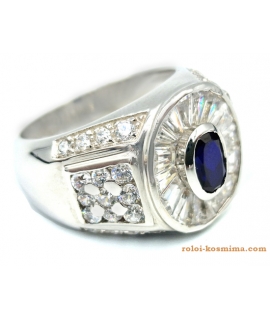 Ring white-gold oval 2