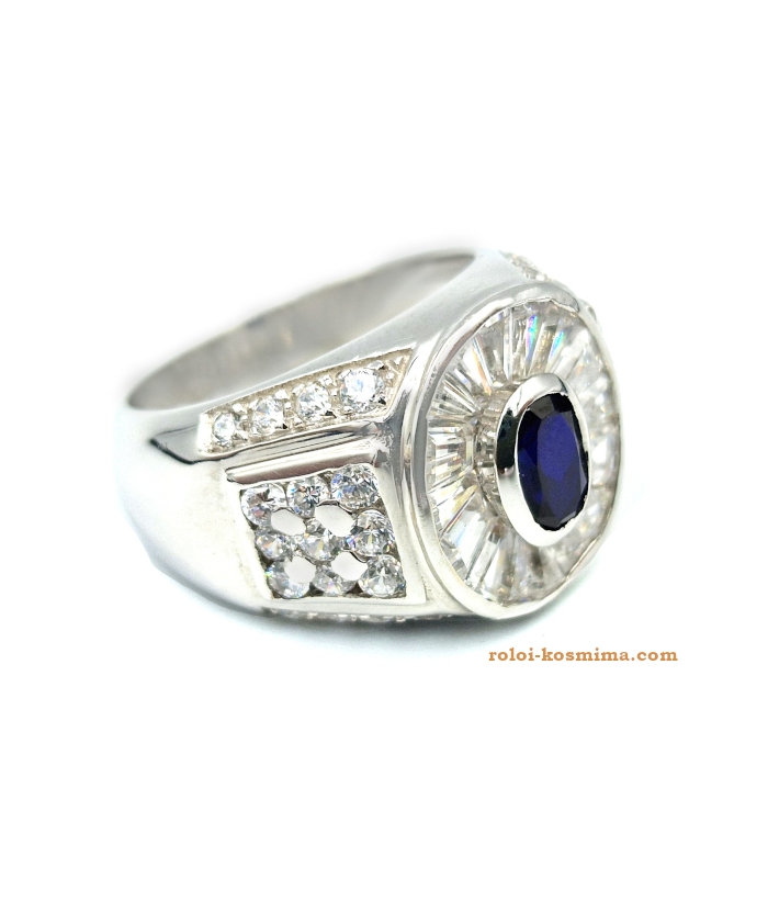 Ring white-gold oval