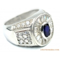 Ring white-gold oval