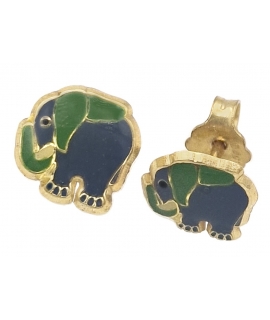 Earrings children Gold 'Elephants'