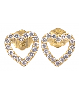 Earrings gold K14 "Hearts"