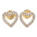 Earrings gold K14 "Hearts"