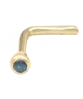 Nose Earrings Gold K18 with blue Topaz 3mm
