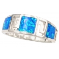 Ring Silver Meandros blue opal