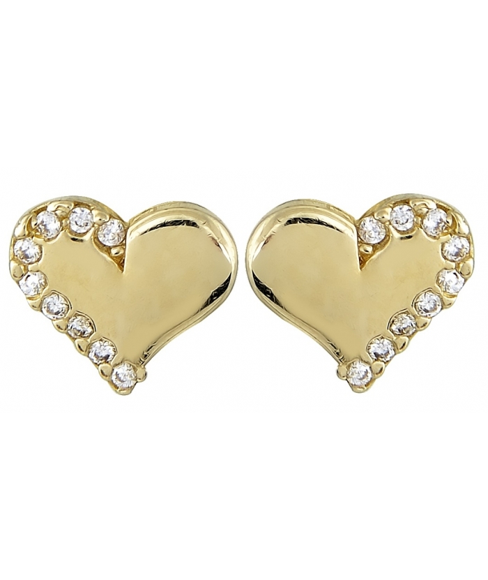 Earrings gold K14 "Hearts"