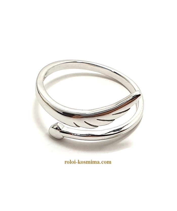 Ring Silver 925° "leaf and heart"