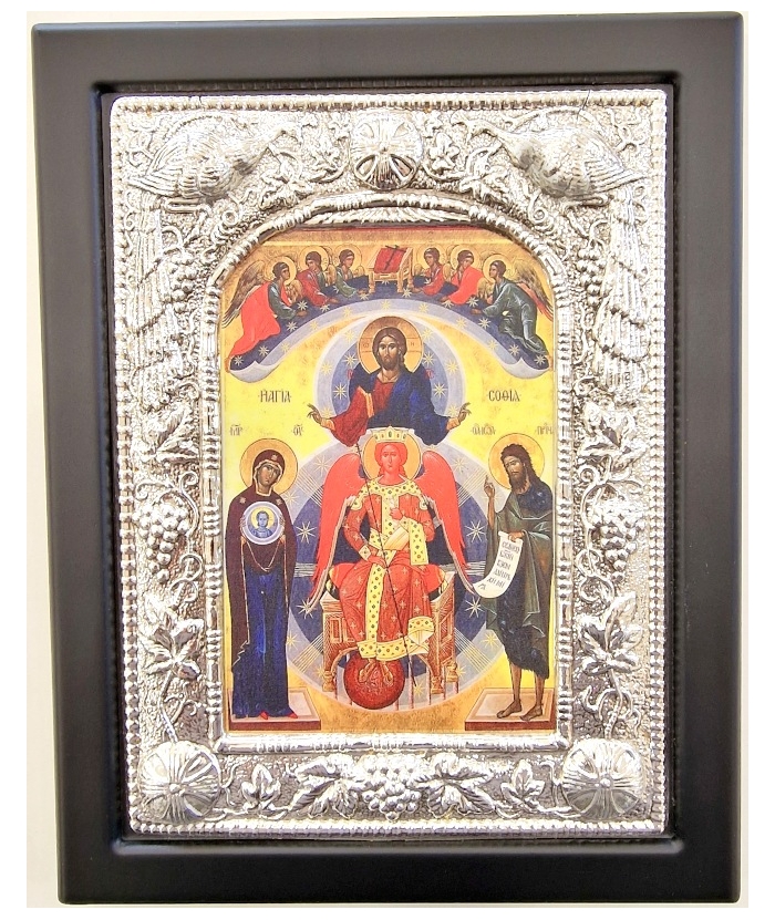 Εικόνα Ασημένια 925° Άγία Σοφία 19x24cm