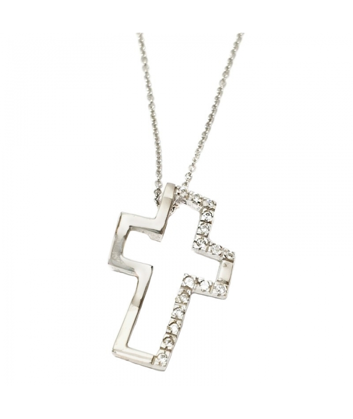 Cross whitegold K14
