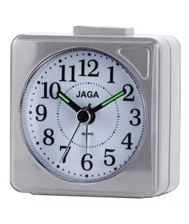 Ρολόι Ξυπνητήρι JAGA A907 Αθόρυβο Ασημί