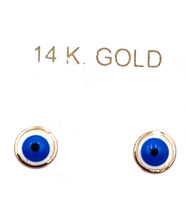Earrings gold K14 "Eyes" 5mm 2