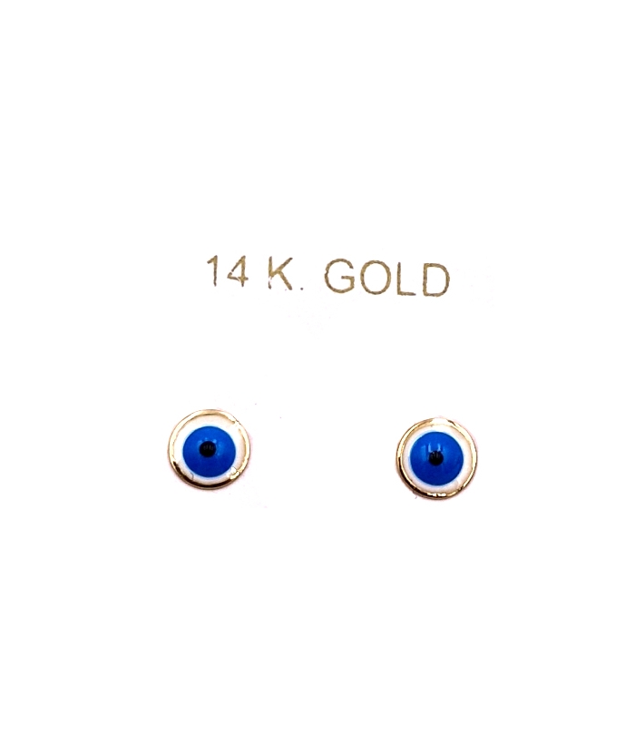 Earrings gold K14 "Eyes" 5mm