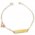 Child name Bracelet Gold K14 Butterfly