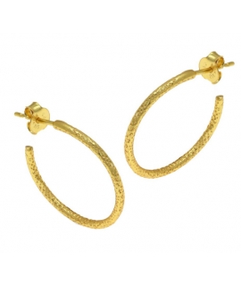 Earrings hoop Silver XL Goldplated 35mm
