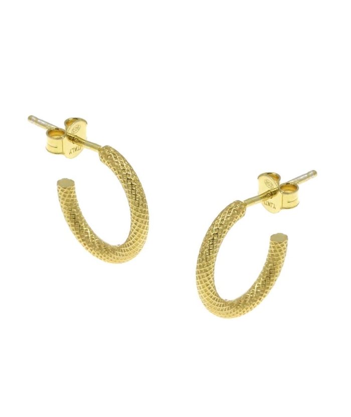 Earrings hoop Silver XL Goldplated 35mm