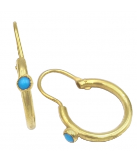Earrings children Gold Κ14 Turquoise