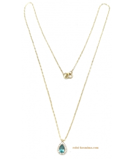 Necklace Gold K14 with Blue topaz 2