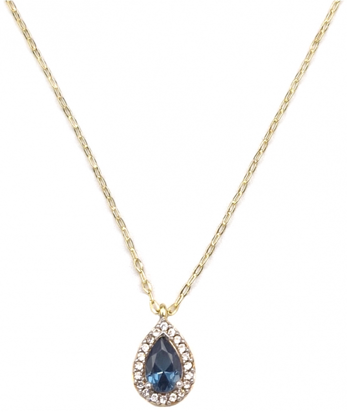 Necklace Gold K14 with sapphire