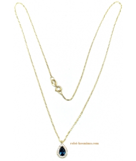 Necklace Gold K14 with sapphire 2