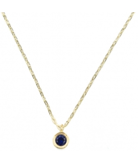 Necklace Gold K14 with sapphire