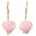 Earrings gold K14 Pink heart