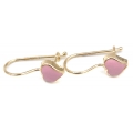 Earrings gold K14 Pink heart