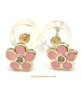 Earrings gold K14 daisy 2
