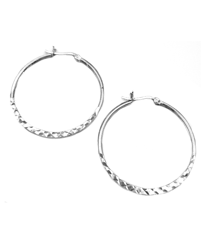 Earrings hoop Silver 35mm