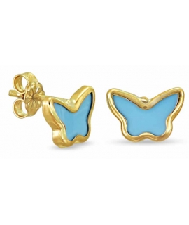 Earrings gold K9 Butterflies