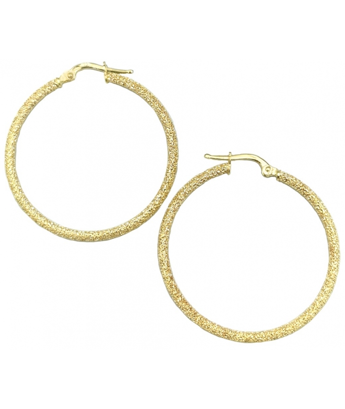 Earrings hoop gold K14 35mm