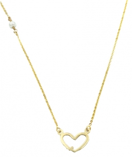 Necklace Gold K14 'Heart'