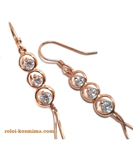 Earrings Silver Hanging Rosegold 2
